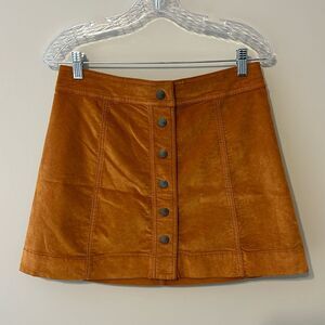 Madewell Velveteen A-Line Mini Skirt: Button-Front Edition Size 4